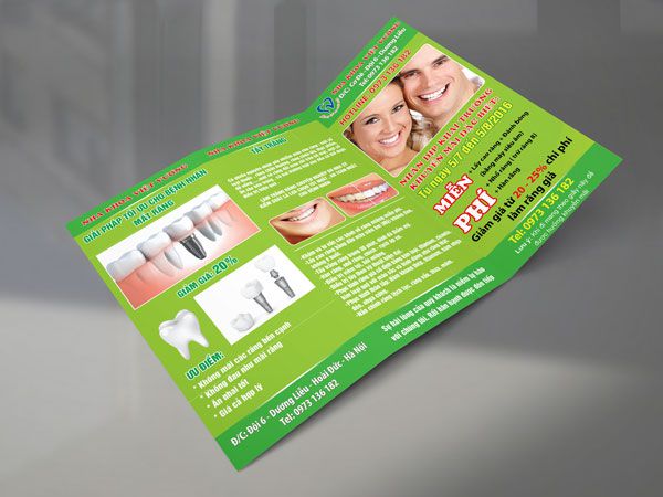 Mẫu tờ rơi nha khoa đẹp, in tờ rơi nha khoa giá rẻ hà nội